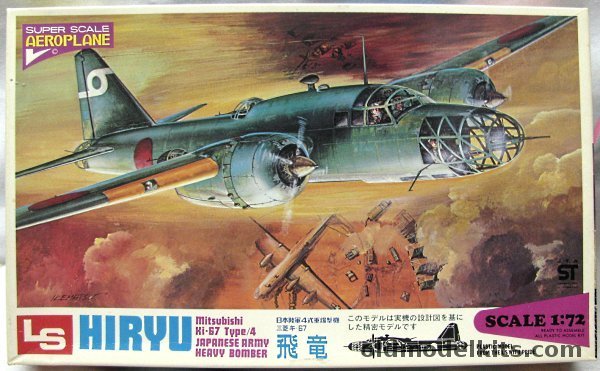 LS 1/72 KI-67 Army Type 4  Hiryu (Peggy) - Heavy Bomber - with Ground Crew and Bomb Cart - 14th Group / 60th Group / 61st Group / 62nd Group / 74th Group / 110th Group / TO-Go (Special Attack Plane) / Hamamatsu Flying School, A601-600 plastic model kit